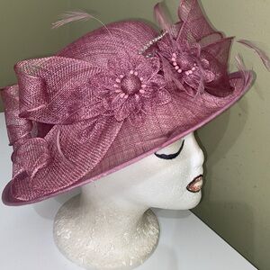 Gorgeous Mauve Sinamay Church Dress Hat by Betmar